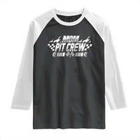 Mom Pit Crew Raglan Shirt Race Car Family Racing Birthday Hosting Parties - Wonder Print Shop