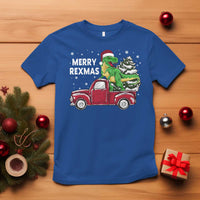 Dinosaur Christmas Tree T Shirt Merry Rexmas Xmas Pet Dino Trex Red Truck Family - Wonder Print Shop