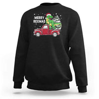 Dinosaur Christmas Tree Sweatshirt Merry Rexmas Xmas Pet Dino Trex Red Truck Family - Wonder Print Shop