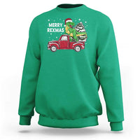 Dinosaur Christmas Tree Sweatshirt Merry Rexmas Xmas Pet Dino Trex Red Truck Family - Wonder Print Shop