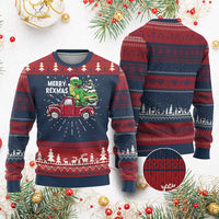 Dinosaur Christmas Tree Ugly Christmas Sweater Merry Rexmas Xmas Pet Dino Trex Red Truck Family - Wonder Print Shop