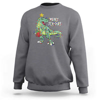 Dinosaur Christmas Tree Rex Sweatshirt Merry Rex-Mas Xmas Pet Dino Trex Xmas Lights - Wonder Print Shop