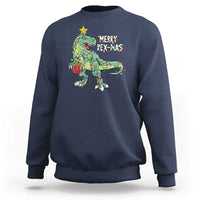 Dinosaur Christmas Tree Rex Sweatshirt Merry Rex-Mas Xmas Pet Dino Trex Xmas Lights - Wonder Print Shop