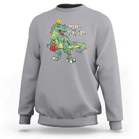 Dinosaur Christmas Tree Rex Sweatshirt Merry Rex-Mas Xmas Pet Dino Trex Xmas Lights - Wonder Print Shop