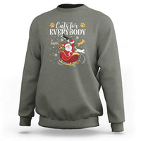 Christmas Cat Lover Sweatshirt Cats For Everybody Funny Xmas - Wonder Print Shop