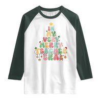 Christmas Teacher Raglan Shirt In My Very Merry Teacher Era Xmas Tree