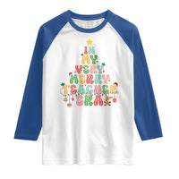 Christmas Teacher Raglan Shirt In My Very Merry Teacher Era Xmas Tree