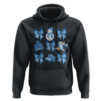 Coquette Bow Christmas Hoodie Cozy Winter Xmas Gift Blue Holiday