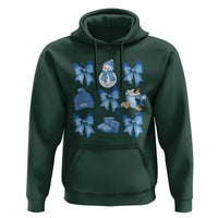 Coquette Bow Christmas Hoodie Cozy Winter Xmas Gift Blue Holiday