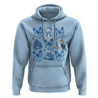 Coquette Bow Christmas Hoodie Cozy Winter Xmas Gift Blue Holiday
