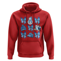 Coquette Bow Christmas Hoodie Cozy Winter Xmas Gift Blue Holiday