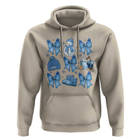 Coquette Bow Christmas Hoodie Cozy Winter Xmas Gift Blue Holiday