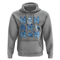Coquette Bow Christmas Hoodie Cozy Winter Xmas Gift Blue Holiday