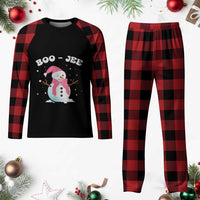 Bougie Snowman Plaid Pajama Set Pink Christmas Xmas Gifts - Wonder Print Shop