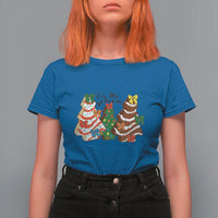 Christmas Cake Tree Bow T Shirt For Women Tis The Season - Wonder Print Shop