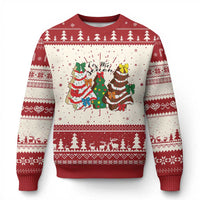 Xmas Cake Tree Bow Ugly Christmas Sweater Tis The Season - Wonder Print Shop