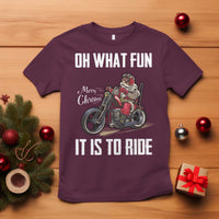 Funny Christmas Motorcycle Santa T Shirt Oh What Fun It Is To Ride Motorbike Rider Xmas Gift - Wonder Print Shop