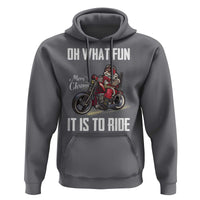 Funny Christmas Motorcycle Santa Hoodie Oh What Fun It Is To Ride Motorbike Rider Xmas Gift