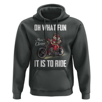 Funny Christmas Motorcycle Santa Hoodie Oh What Fun It Is To Ride Motorbike Rider Xmas Gift