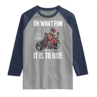 Funny Christmas Motorcycle Santa Raglan Shirt Oh What Fun It Is To Ride Motorbike Rider Xmas Gift
