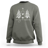 Merry & Bright Christmas Trees Sweatshirt Chic Winter Shirt Cute Holiday Tee Xmas Gift - Wonder Print Shop