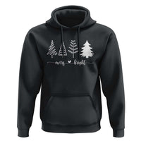 Merry & Bright Christmas Trees Hoodie Holiday Tee Xmas Gift