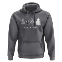 Merry & Bright Christmas Trees Hoodie Holiday Tee Xmas Gift