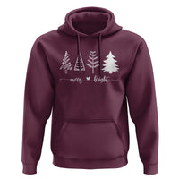 Merry & Bright Christmas Trees Hoodie Holiday Tee Xmas Gift