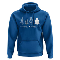 Merry & Bright Christmas Trees Hoodie Holiday Tee Xmas Gift