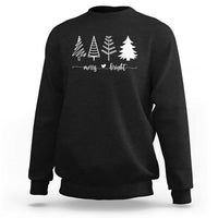 Merry & Bright Christmas Trees Sweatshirt Holiday Tee Xmas Gift - Wonder Print Shop