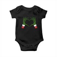 Christmas Skeleton Heart Hands Baby Onesie