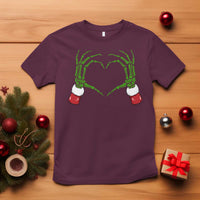Christmas Skeleton Heart Hands T Shirt - Wonder Print Shop