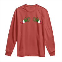 Funny Christmas Long Sleeve Shirt Women's Boob Skeleton Hand