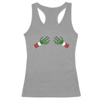 Funny Christmas Racerback Tank Top Women's Boob Skeleton Hand