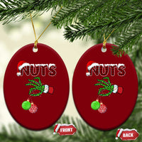 Funny Couples Christmas Ceramic Ornament Chest And Nuts Matching Holiday Skeleton Hand - Wonder Print Shop