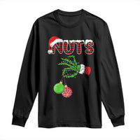 Funny Couples Christmas Long Sleeve Shirt Chest And Nuts Matching Holiday Skeleton Hand - Wonder Print Shop
