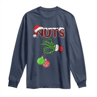 Funny Couples Christmas Long Sleeve Shirt Chest And Nuts Matching Holiday Skeleton Hand - Wonder Print Shop