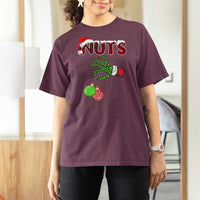 Funny Couples Christmas T Shirt For Women Chest And Nuts Matching Holiday Skeleton Hand - Wonder Print Shop