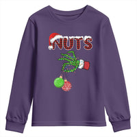 Funny Couples Christmas Youth Sweatshirt Chest And Nuts Matching Holiday Skeleton Hand - Wonder Print Shop