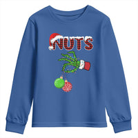 Funny Couples Christmas Youth Sweatshirt Chest And Nuts Matching Holiday Skeleton Hand - Wonder Print Shop