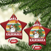 Vintage Cute Mele Kalikimaka Xmas Christmas Ornament Funny Snowman Palm Tree Beach Tropical Gift Family Holiday - Wonder Print Shop