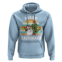 Vintage Cute Mele Kalikimaka Christmas Hoodie Funny Snowman Palm Tree Beach Tropical Xmas Gift Family Holiday