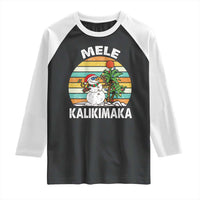Vintage Cute Mele Kalikimaka Christmas Raglan Shirt Funny Snowman Palm Tree Beach Tropical Xmas