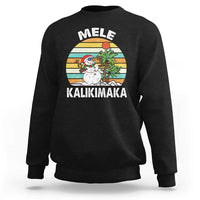 Vintage Cute Mele Kalikimaka Christmas Sweatshirt Funny Snowman Palm Tree Beach Tropical Xmas Gift Family Holiday - Wonder Print Shop