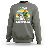 Vintage Cute Mele Kalikimaka Christmas Sweatshirt Funny Snowman Palm Tree Beach Tropical Xmas Gift Family Holiday - Wonder Print Shop