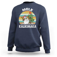 Vintage Cute Mele Kalikimaka Christmas Sweatshirt Funny Snowman Palm Tree Beach Tropical Xmas Gift Family Holiday - Wonder Print Shop