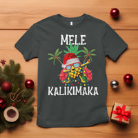 Hawaii Christmas T Shirt Mele Kalikimaka Hawaiian Pineapple Xmas Lights Santa Hat - Wonder Print Shop