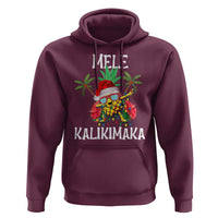 Hawaii Christmas Hoodie Mele Kalikimaka Hawaiian Pineapple Xmas Lights Santa Hat