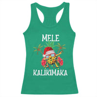 Hawaii Christmas Racerback Tank Top Mele Kalikimaka Hawaiian Pineapple Xmas Lights Santa Hat