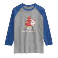 Mele Kalikimaka Hawaiian Christmas Santa Raglan Shirt Watermelon Summer Tree Tropical Xmas